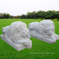 Antique outdoor decorative lying lion sculpture white marble sleeping lion statue